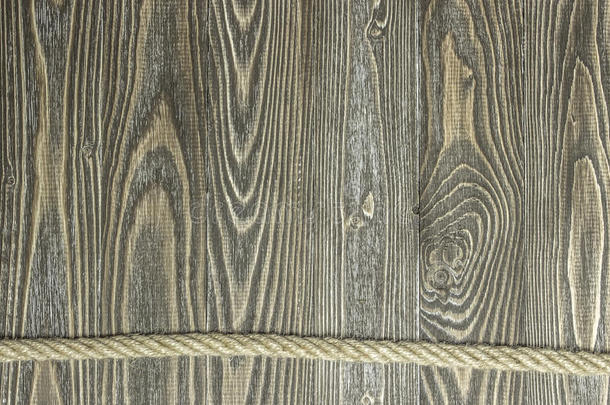 木木板上纹理松木板和绳子的背景