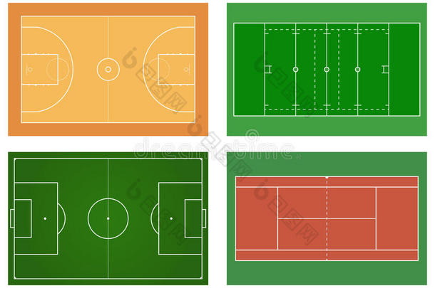 篮球场。 网球场。 美国足球场。 体育运动