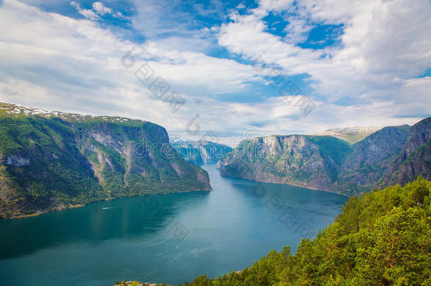 极光峡湾景观，挪威。