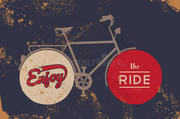 自行车概念，老式自行车概念，乡村海报