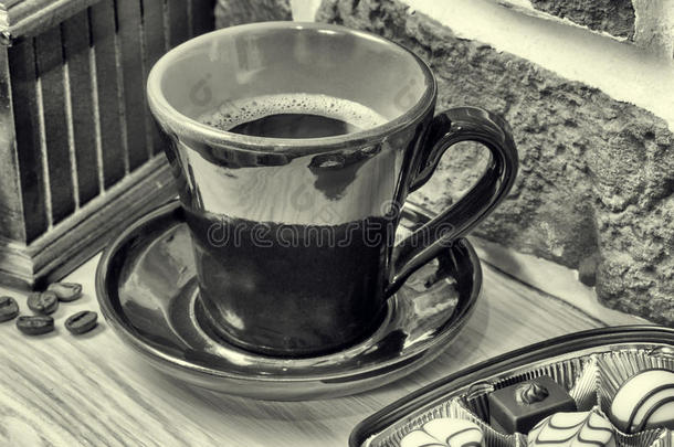 咖啡，糖果，咖啡磨床。 平静的生活