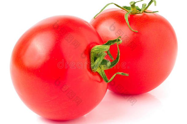 两个白底红番茄
