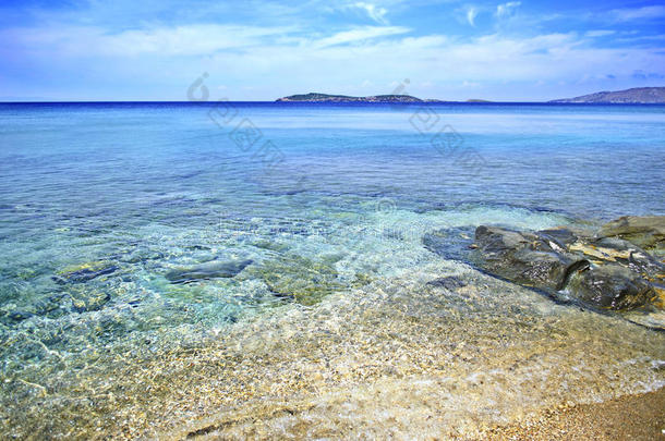 希腊安德罗斯岛的海滩