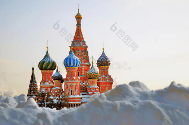 俄罗斯莫斯科红场圣巴西尔大教堂。联合国教科文组织世界高等教育