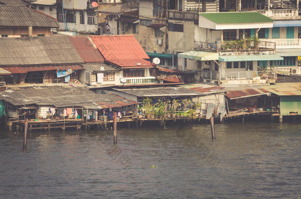 亚洲亚洲的曼谷建筑运河