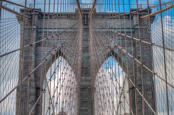 布鲁克林桥-抽象细节-纽约市