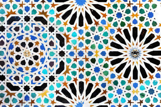 琉璃瓦，阿祖莱霍斯，阿尔罕布拉宫在格拉纳达，西班牙
