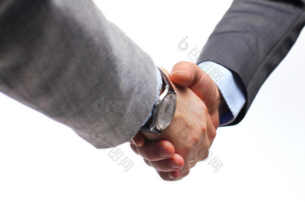 商务握手。两个商人握手