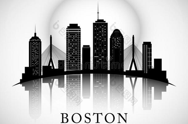 波士顿天际线。 城市轮廓