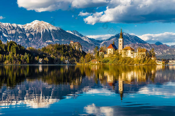 流血的湖泊，岛屿，教堂，城堡，山地斯洛文尼亚