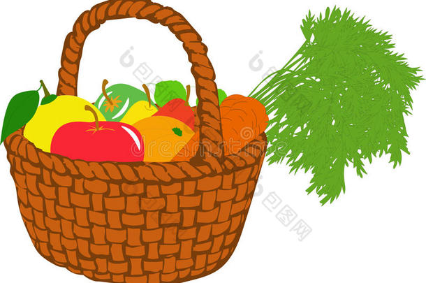 水果篮，插图