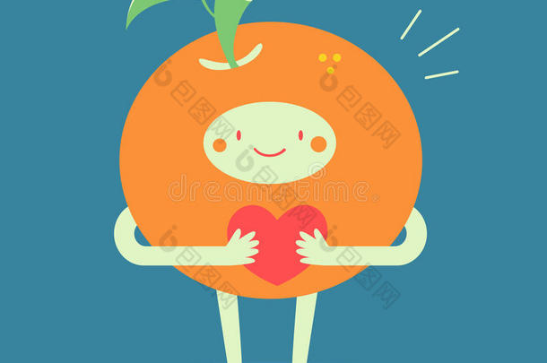 可爱的橙色拥抱<strong>一颗</strong>心