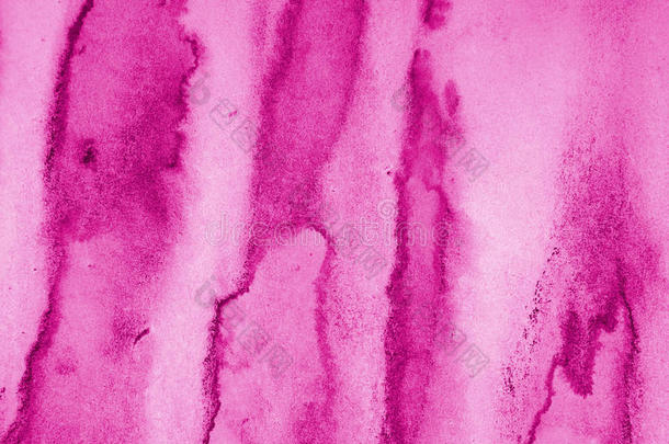 抽象粉红色水彩在纸质感上作为背景