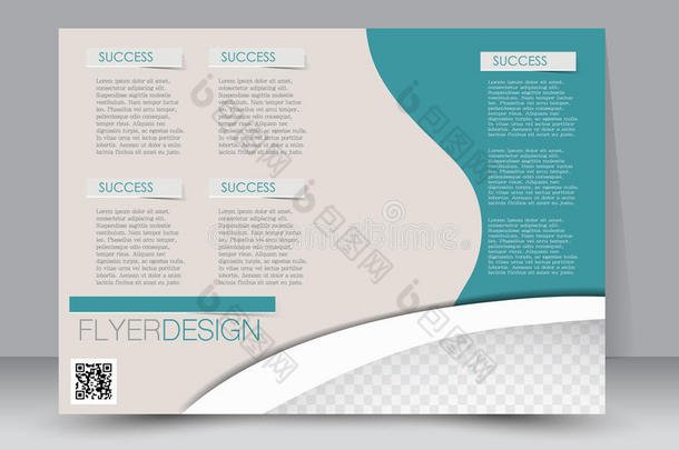 传单模板。 商业手册。 可编辑的A4海报设计