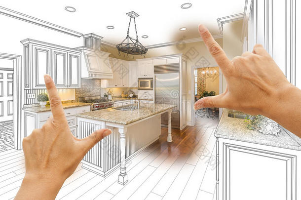 双手框架定制厨房设计图纸和照片组合