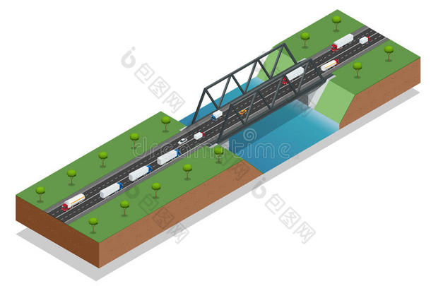 建筑学<strong>汽车高速</strong>公路桥货物