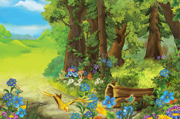 不同童话的森林-自然-形象卡通童话