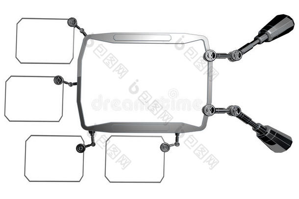 未来主义科幻金属元素。 未来主义监视器，显示。 未来的概念。