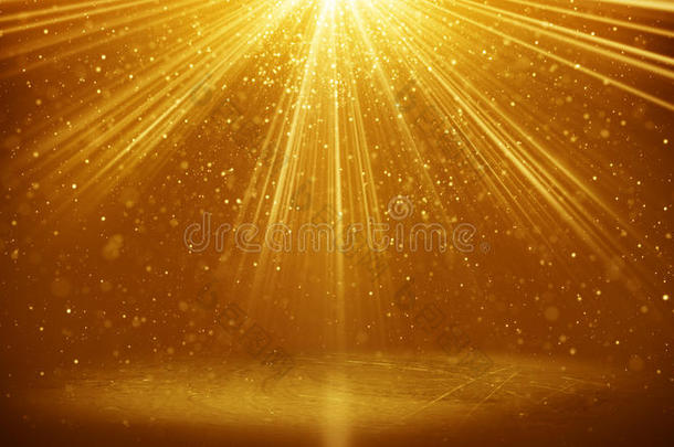 金色光束和粒子隐藏背景