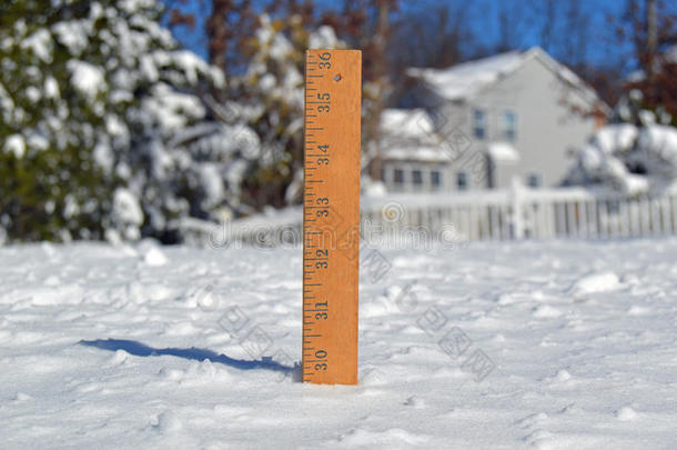 英寸测量尺子雪粘贴