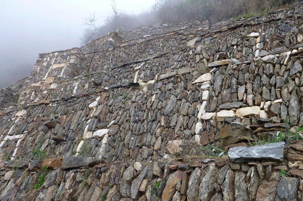 秘鲁山地丛林中的Choquequiraoinka废墟