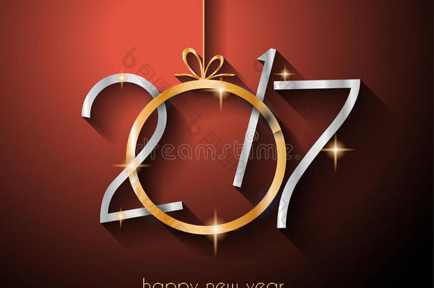 2017年新年快乐背景为您的传单和问候卡