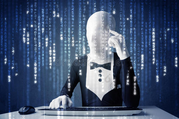 黑客在身体面具解码信息从未来网络