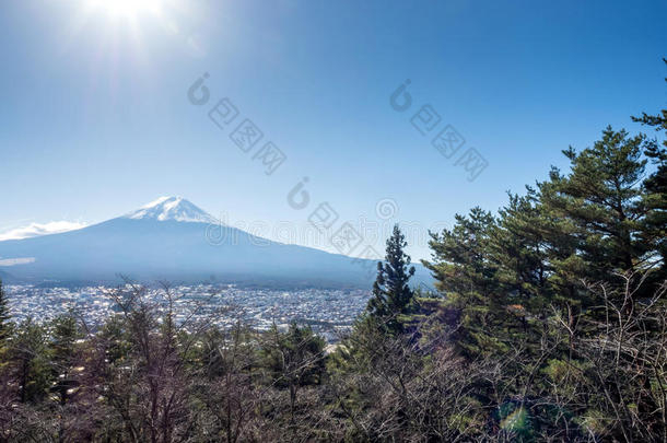 富士山具有城市景观景观