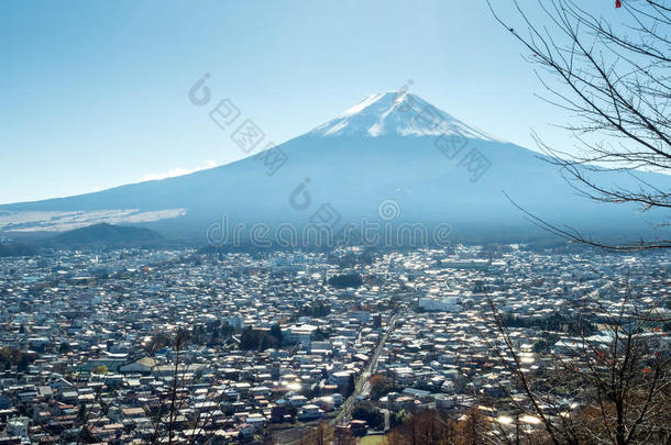 富士山具有城市景观景观