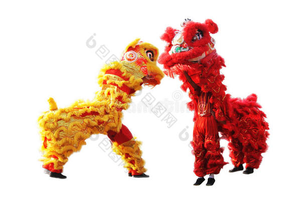 中国传统舞狮在中国新年庆祝活动中