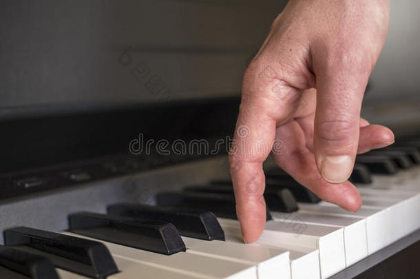 <strong>手指点</strong>击钢琴键