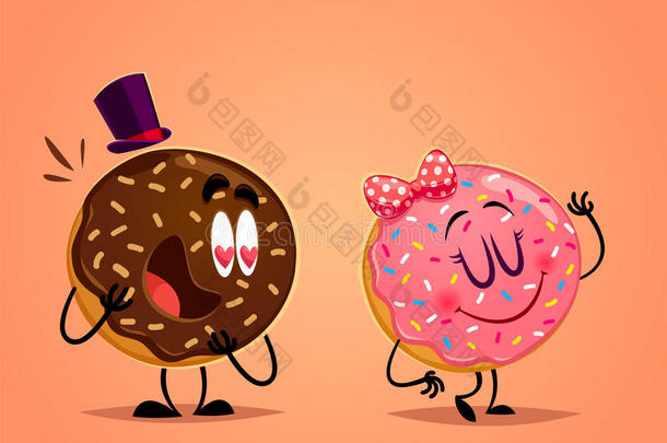 甜甜圈男孩和女孩
