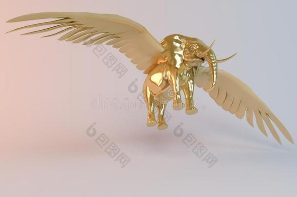 舞台内的金色3D飞行动物