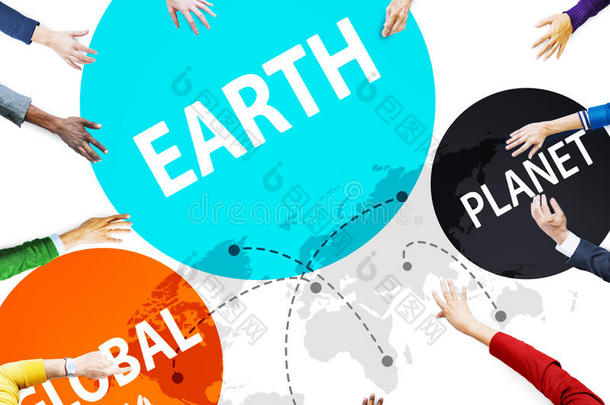 地球全球行星全球化连接概念