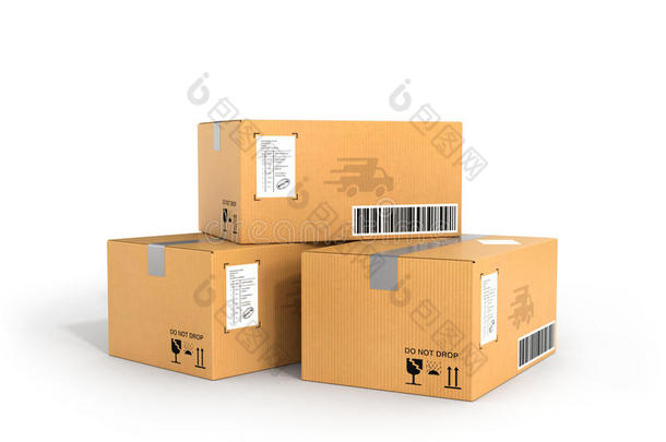 全球包裹交付和包裹运输概念，STA
