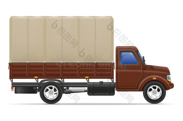 货运卡车运输货物矢量图