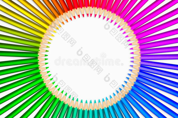 彩色铅笔以圆圈形式显示