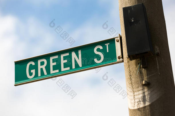 绿色街道标志-绿色街道