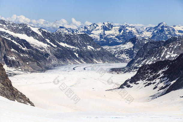 从jungfraujoch看aletsch冰川，最高的铁路统计局