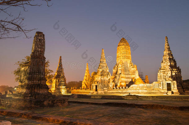 美丽的瓦泰瓦塔那拉姆寺在泰国大城