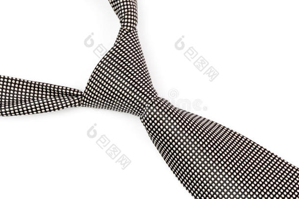 黑白斑点领带打结温莎