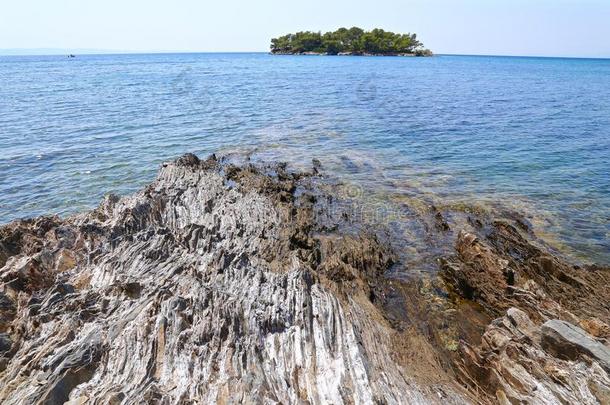 爱琴海海滩希腊哈尔基季基岛