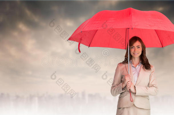 红伞美女组合图