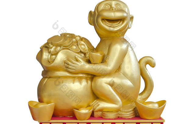 金色猴子雕塑