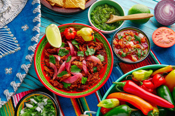 科奇尼塔皮比尔墨西哥食品与红色洋葱