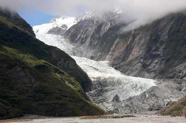 云卷在福克斯冰川，新西兰，南岛