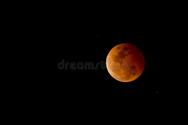 血月-月球日食2014年10月8日在澳大利亚