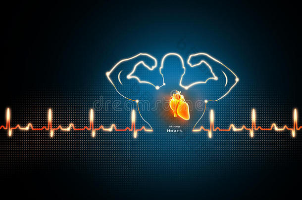 背景心脏的心电图心电图机心脏病学家