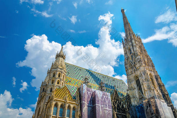 惊人的五颜六色的圣斯蒂芬维也纳大教堂