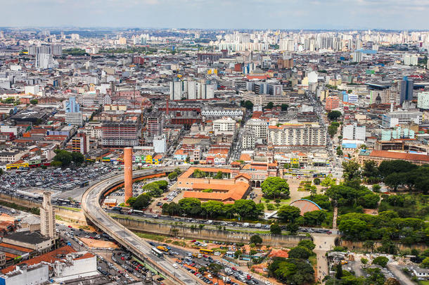 南美巴西圣保罗市的鸟瞰图